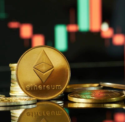 Physical depiction of an Ethereum coin