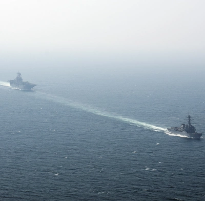 US warships in the Strait of Hormuz