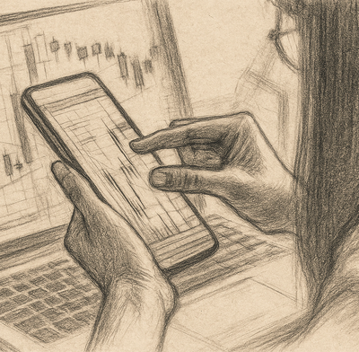 Trader viewing a chart
