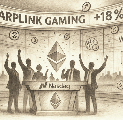 Investors cheer SharpLink Gaming's stock at the Nasdaq exchange