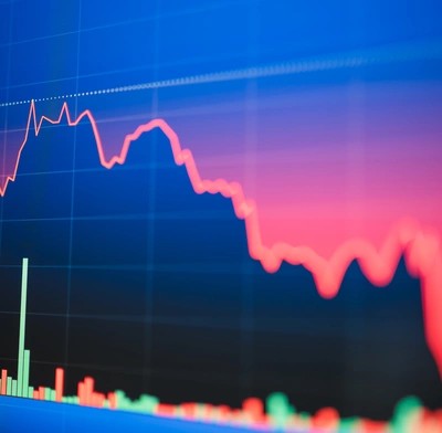 Chart showing falling price