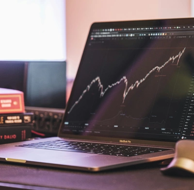 Line graph showing asset rising high