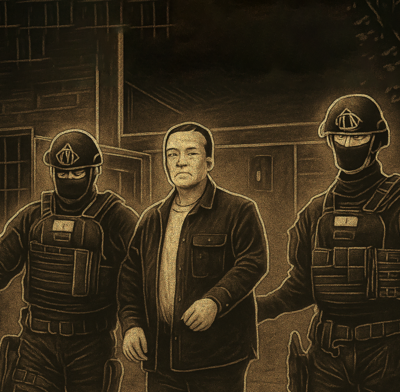 Police officers escort Do Kwon