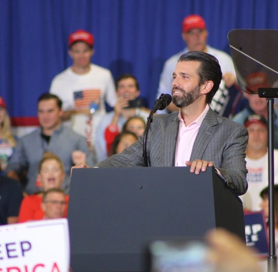 Donald Trump Jr. giving a speech