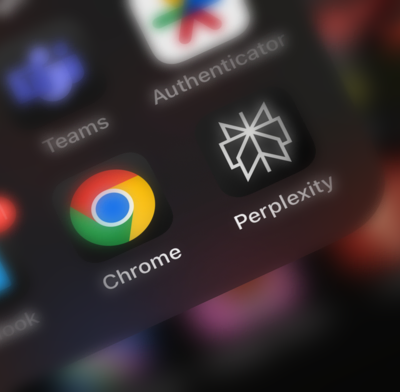 App icons of Google Chrome and Perplexity AI